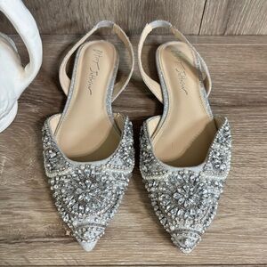 {Betsy Johnson} Molly Rhinestone Slingback Flats, Size 6